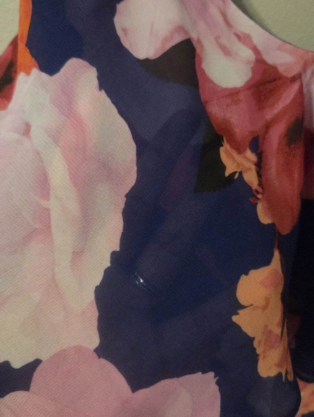 SLNY Blue Multicolor Ruffle Sleeveless Party Dinner Evening Dress Sz 16 Zip - Picture 4 of 6